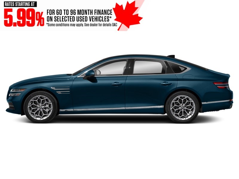 2021 Genesis G80 3.5T Prestige AWD Tasman Blue  Shot 3