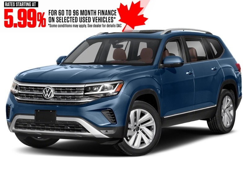 2023 Volkswagen Atlas Highline 3.6 FSI 4MOTION Tourmaline Blue Metallic  Shot 4